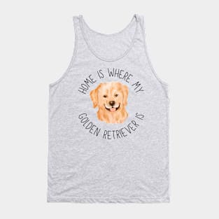 Home is Where My Golden Retriever Is Dog Breed Lover Watercolor Tank Top